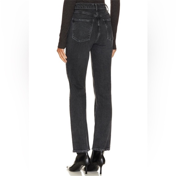 AGOLDE High Rise Stovepipe Metal Washed Black Denim Jeans 24 NWOT A9096-1372 - Picture 3 of 13